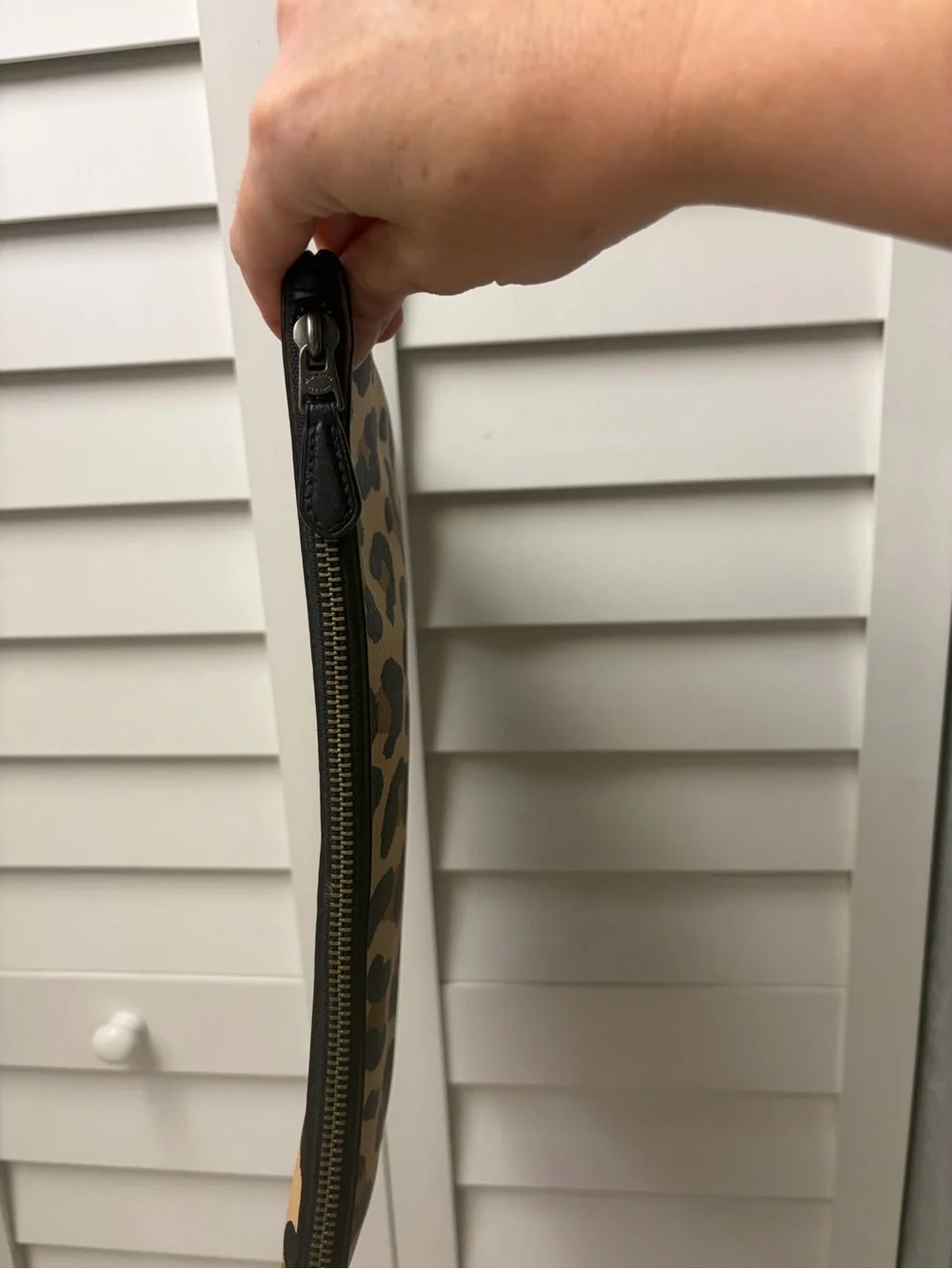 Coach Leopard Print Clutch with Brown Patch